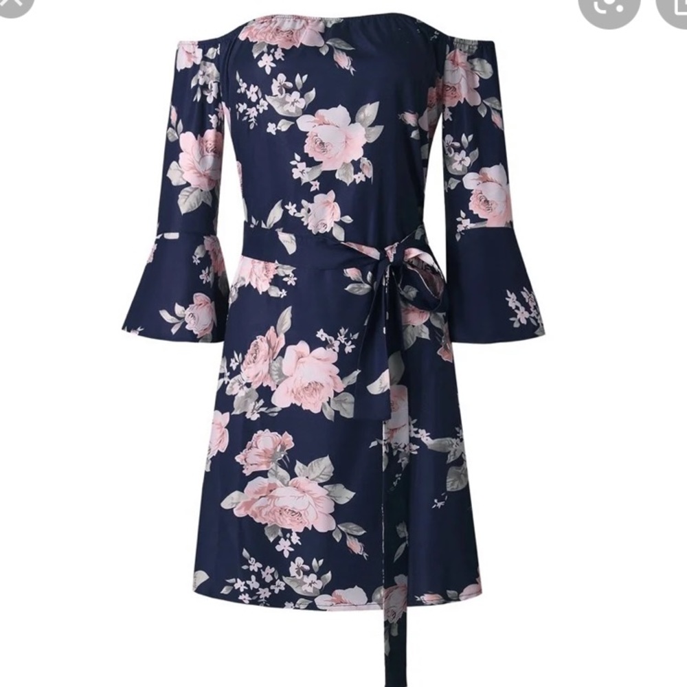 SVALIY Off Shoulder Casual Party Shift Short Dress